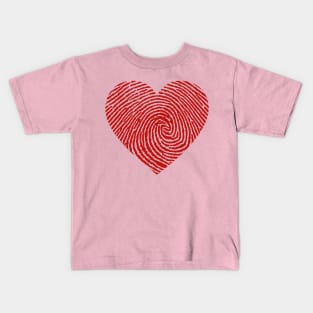 fingerprint heart Kids T-Shirt